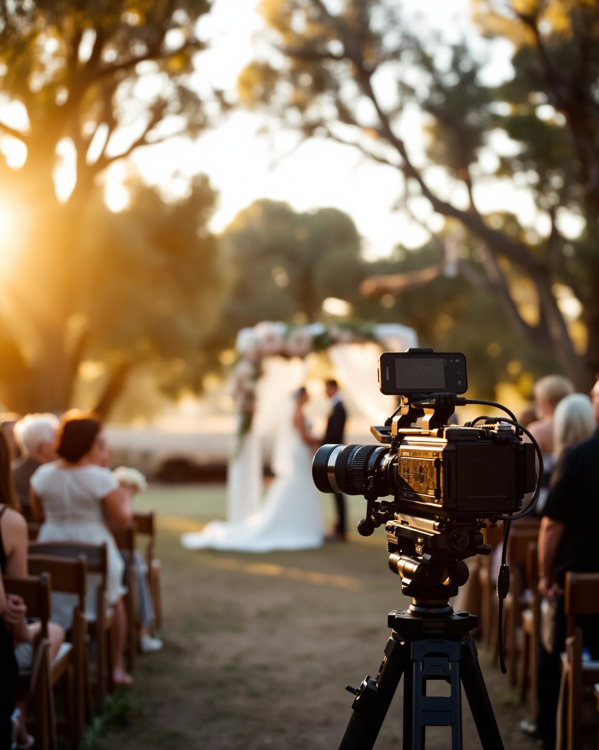 A Western Australian outdoor wedding ceremony captured at golden hour